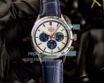 Copy Tag Heuer Carrera SS White Dial Blue Leather Watch 41MM